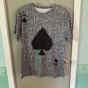 Black and White Spade Graphic T-Shirt